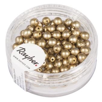 Renaissance glaskralen mat 4mm goud