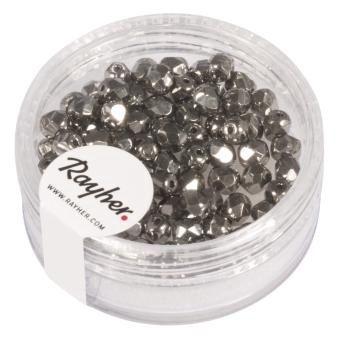 Glas-facetkraal 4mm antraciet