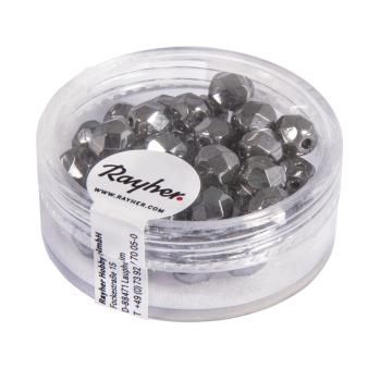 Glazen facetkralen 6mm antraciet