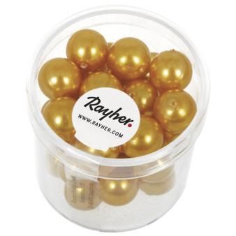 Renaissance glaskralen 10mm goudgeel