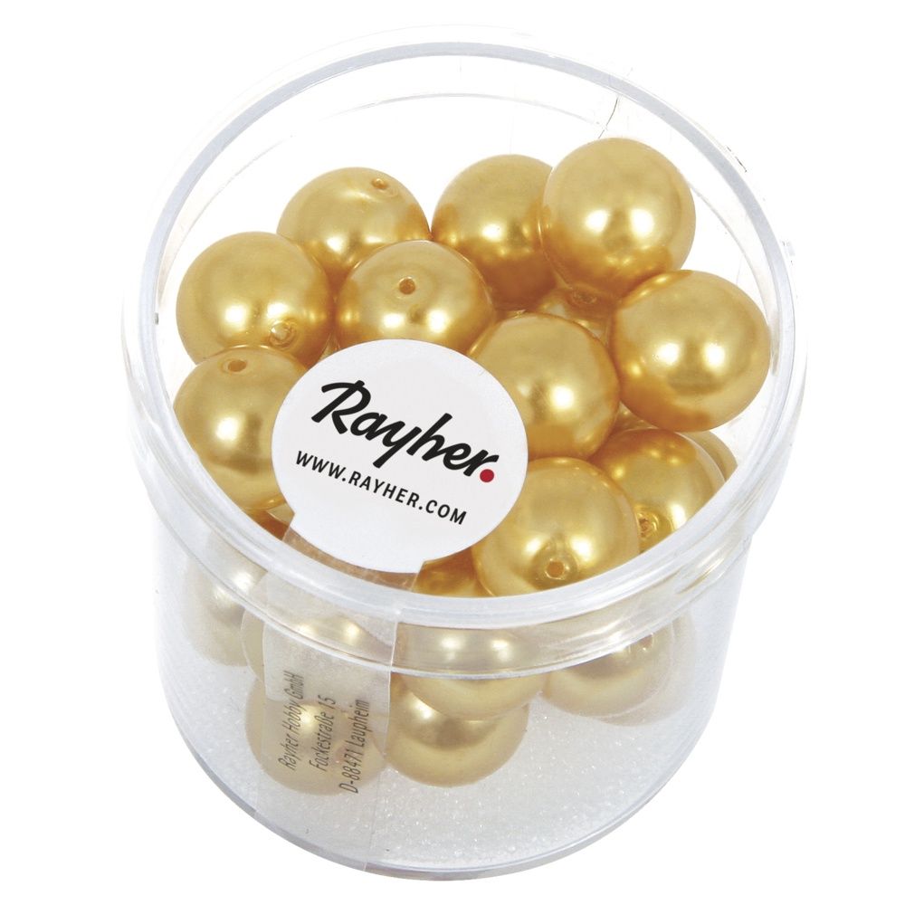 Renaissance glaskralen 10mm zonnegeel