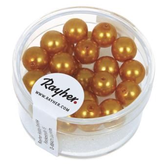 Renaissance glaskralen 8mm goudgeel