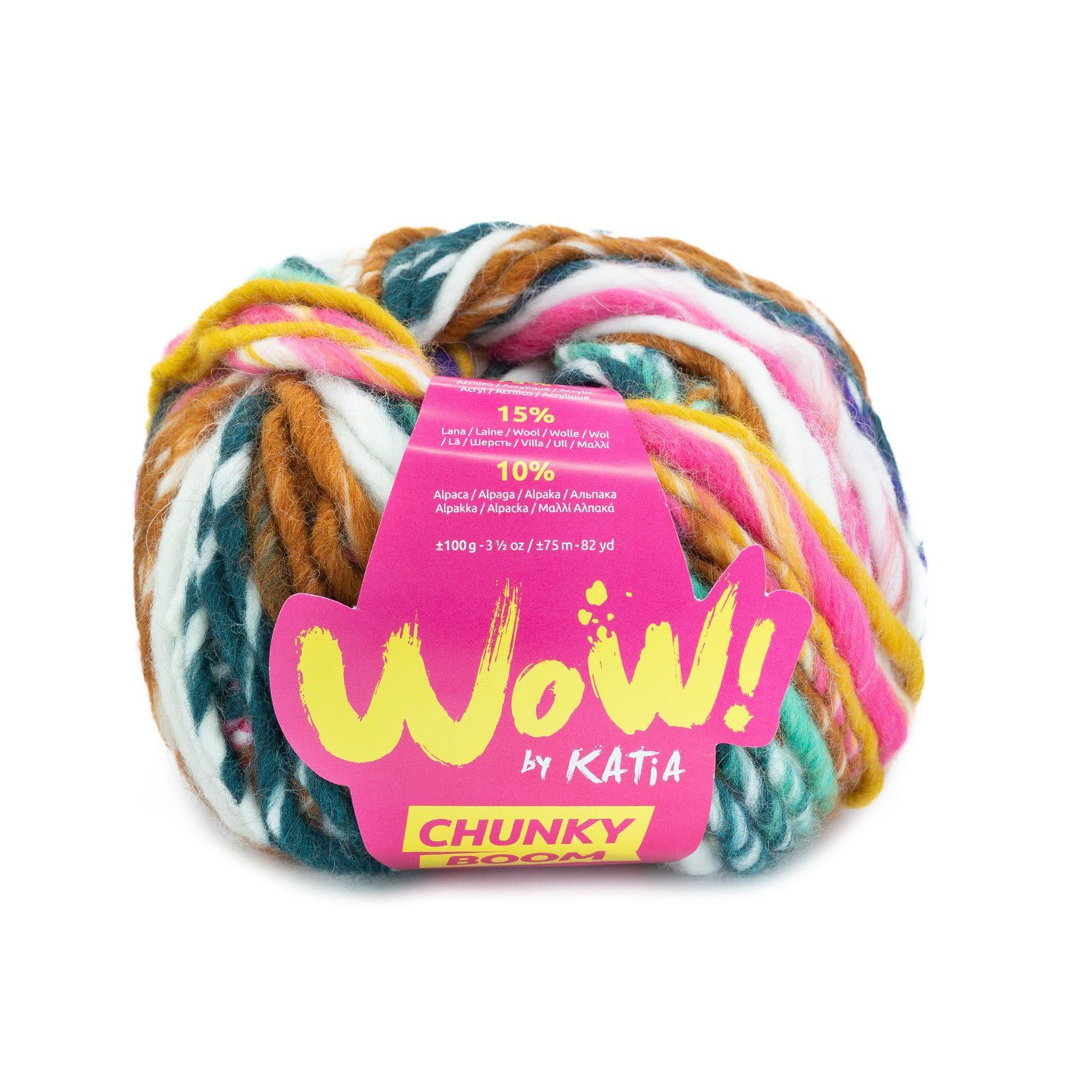 WoW chunky, Kleur(nummer): 300 - Olieverf-Parelachtig paars-Kauwgom roze