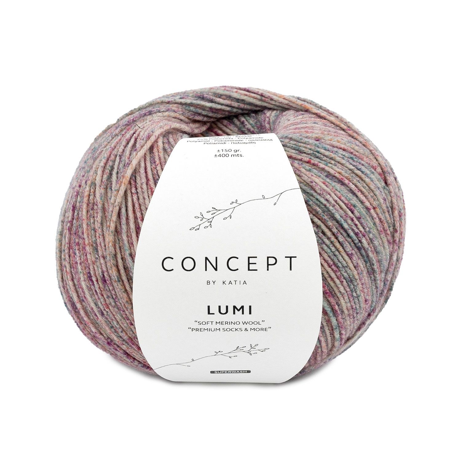 Lumi Socks, Kleur(nummer): 250 - Groen-Oranje-Fuchsia