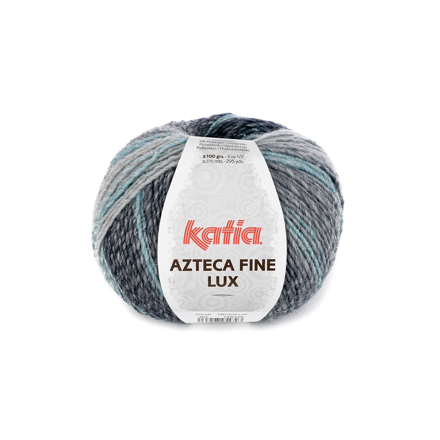 Azteca Fine lux, Kleur(nummer): 405 - Blauw-Smaragd groen-Licht grijs