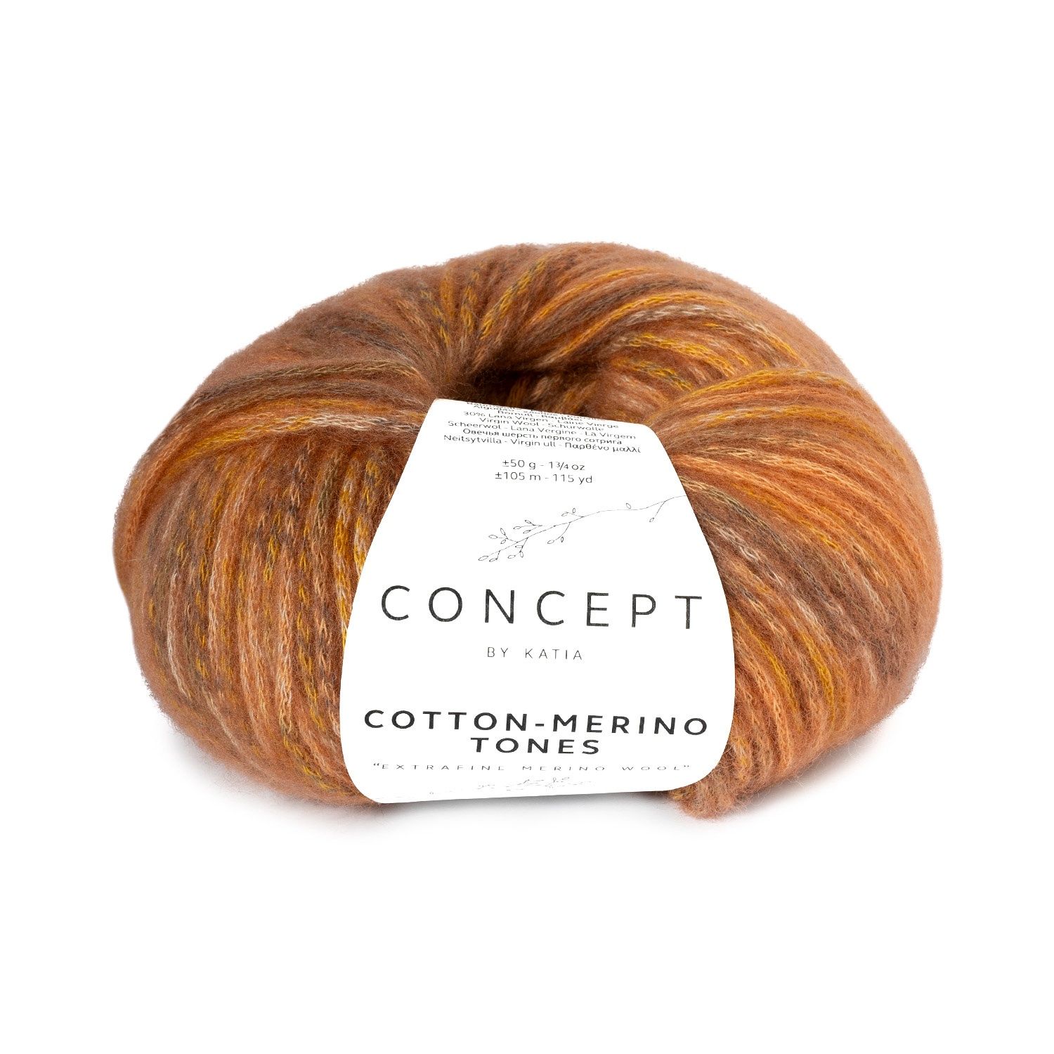 Cotton-Merino Tones, Kleur(nummer): 300 - Oranje-Roest bruin-Oker-Bruin