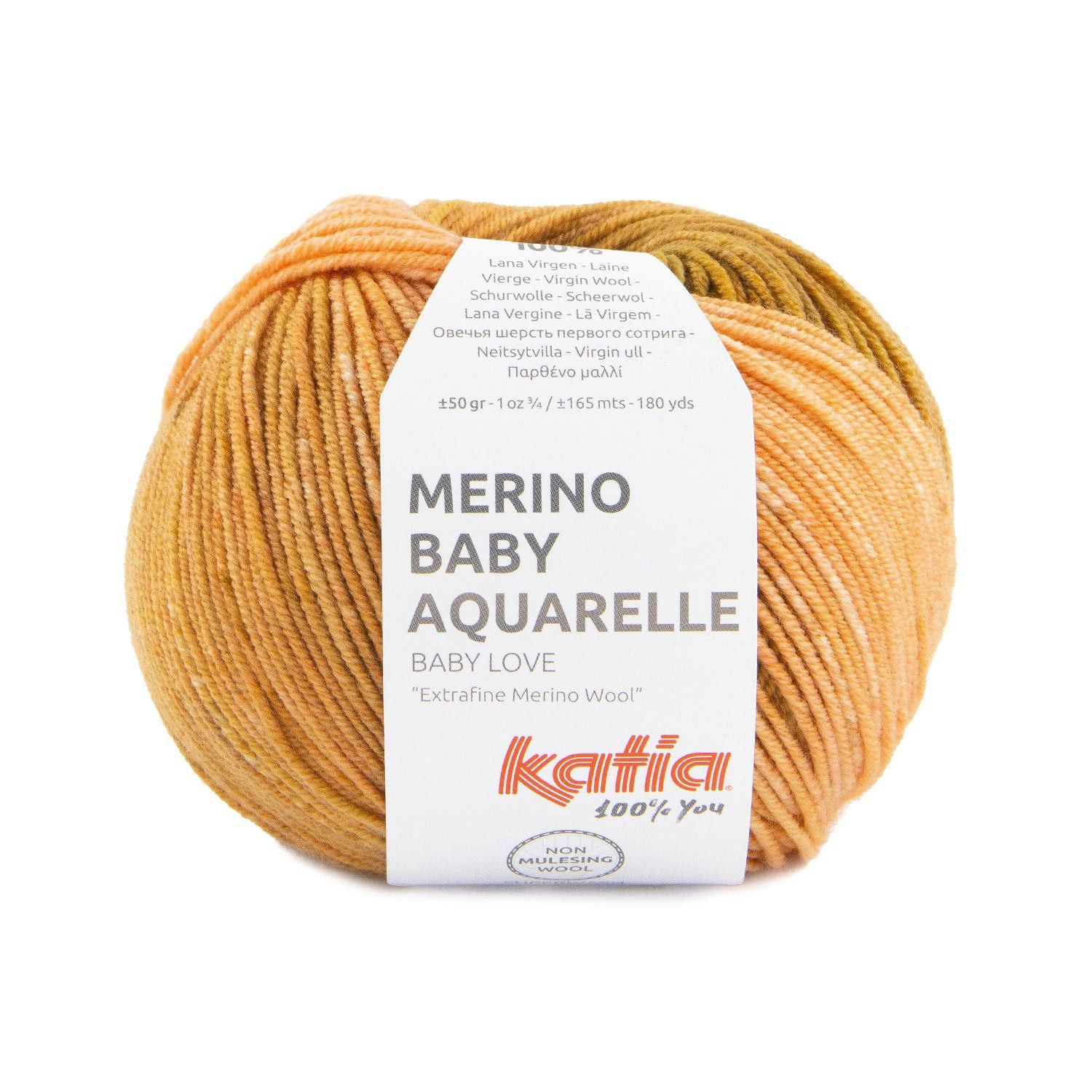Merino Baby Aquarelle, Kleur(nummer): 351 - Cremewit-bleekbruin-licht zalmroze