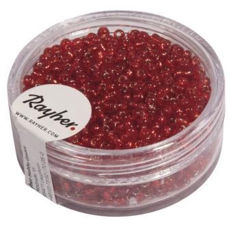 Borduurkralen 2mm met zilverkern rood