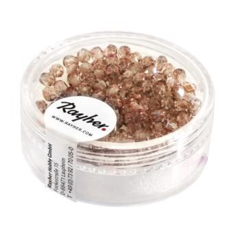 Glas-facetkraal 3mm licht topaas