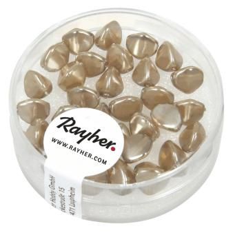 Glaskraal-driekant 7mm duiven-bruin