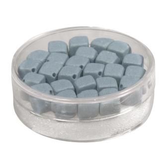 Silk-bead glas blokje petrol