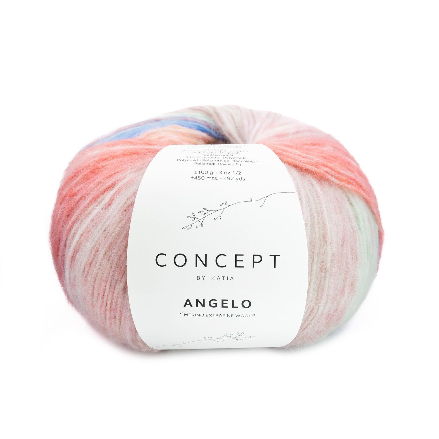 Angelo, Kleur(nummer): 100 - Blauw-Ecru-Koraal