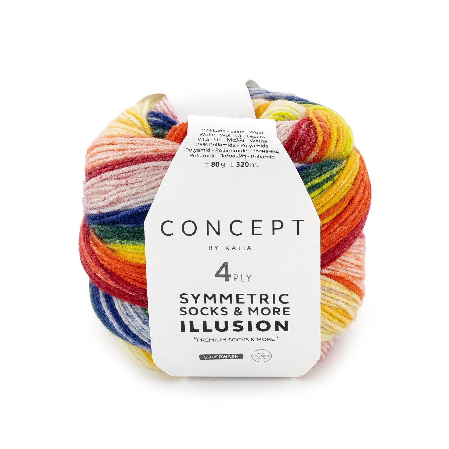 Socks &amp; More Illusion, Kleur(nummer): 70 - Oranje-Geel-Groen-Blauw-Rood