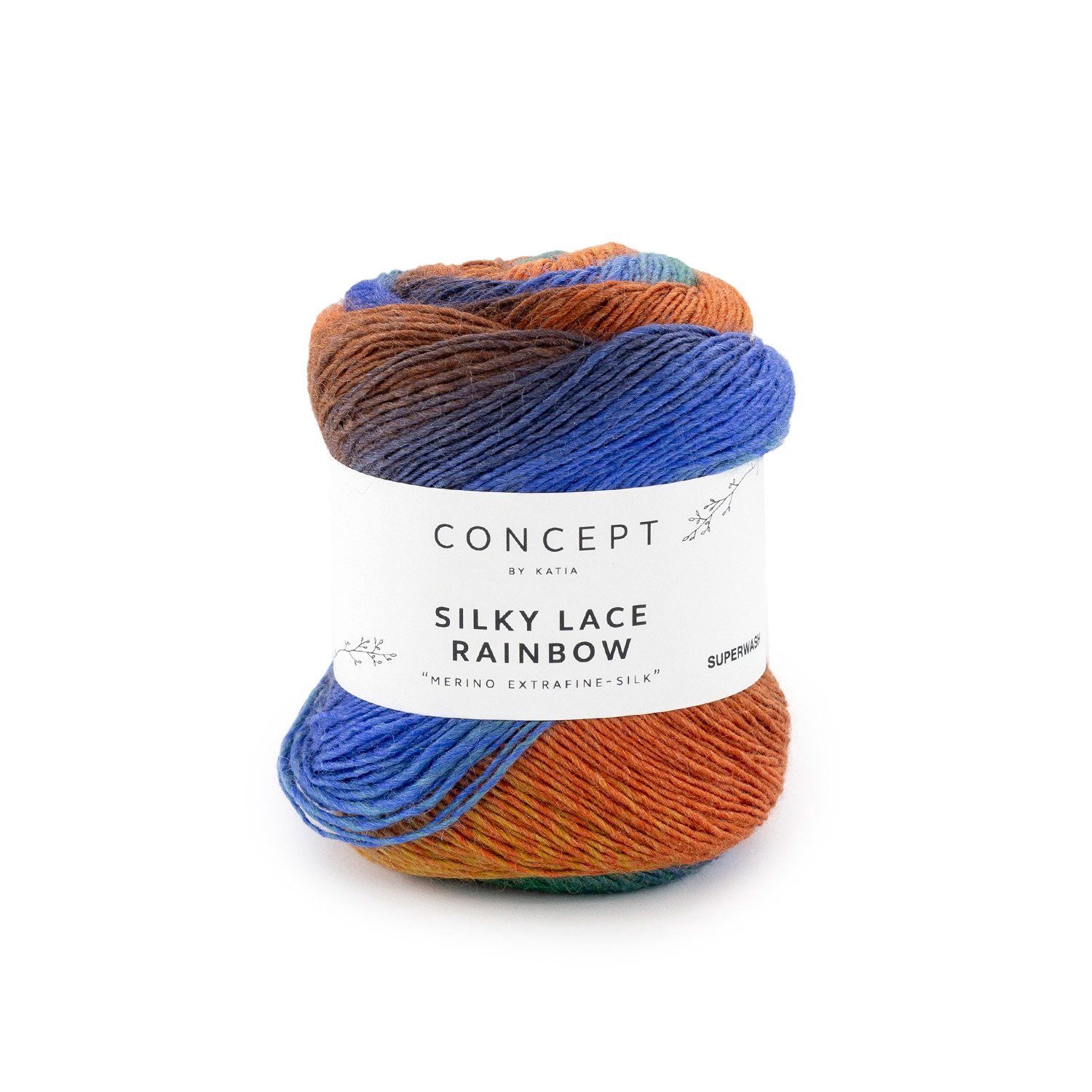 Silky Lace Rainbow, kleur (nummer): 300 - Blauw-Roest bruin-Okerv