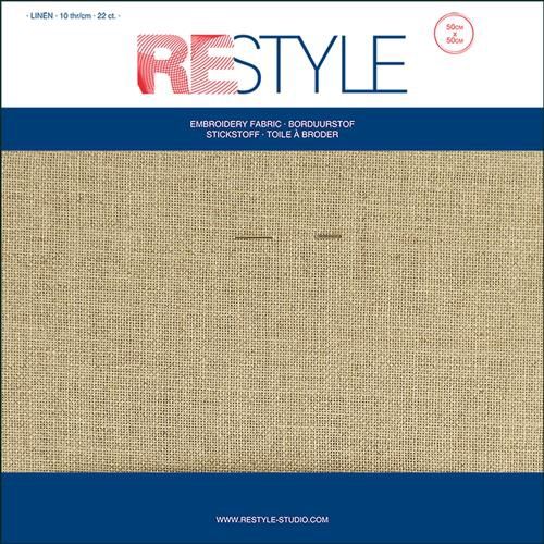 Linnen borduurstof  Bruin