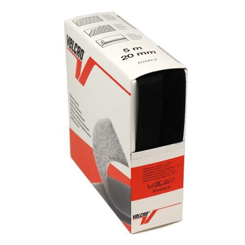 Klittenband haak en lus kant 20 mm naaibaar Zwart