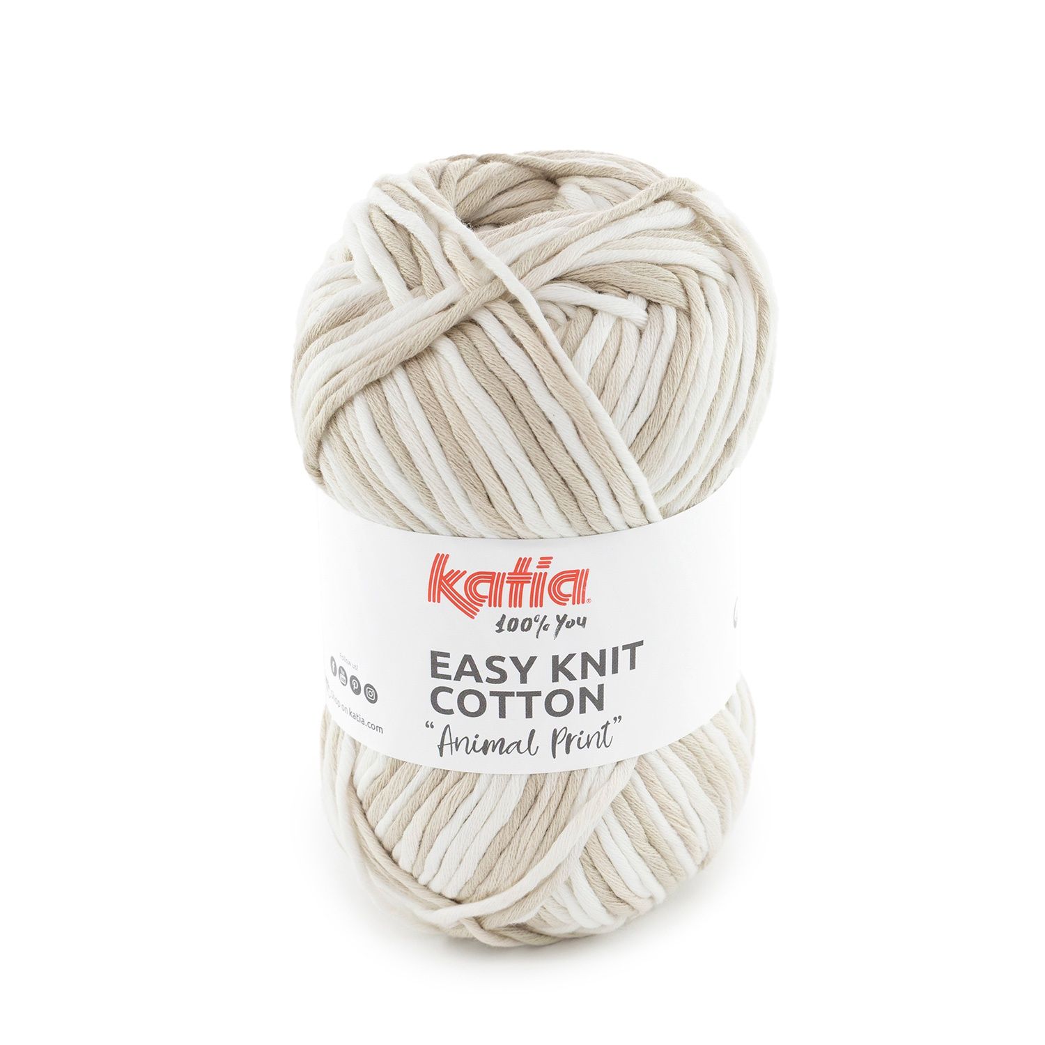 Easy knit cotton animal print, kleur (nummer): 200 - Ecru-Steen grijs