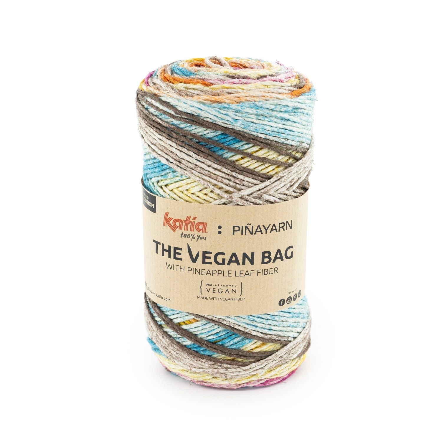 The vegan bag colors, kleur (nummer): 100 - Oranje-Turquoise-Fuchsia