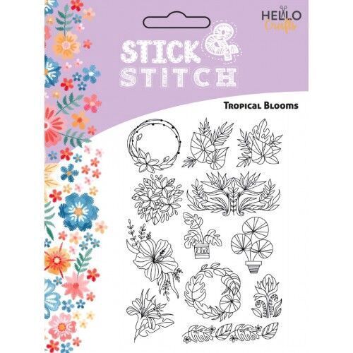 Stick and stitch Tropical blooms