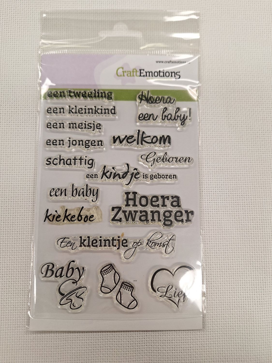 Clearstamp Tekst geboorte
