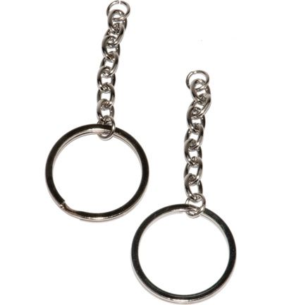 Key Ring &amp; Chain,Platinum