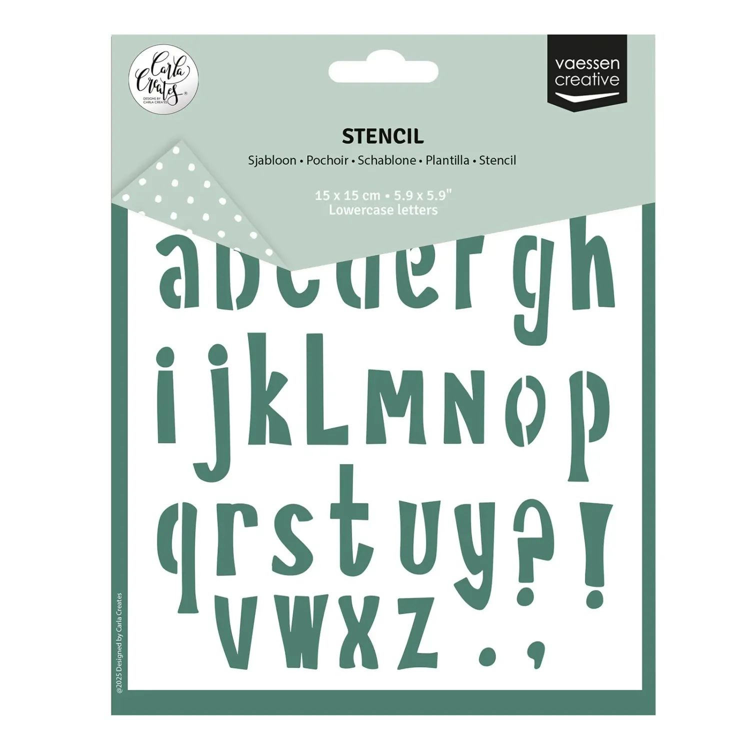 Stencil Lowercase Letters 15x15cm