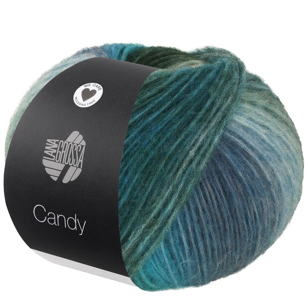 Candy, Kleur: 2 - Effectgaren gemaakt van pluizige merinovezels met een veelkleurig, onregelmatig gestreept effect.