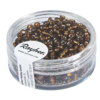 Borduurkralen, 2,6 mm ø, met zilverkern d.bruin