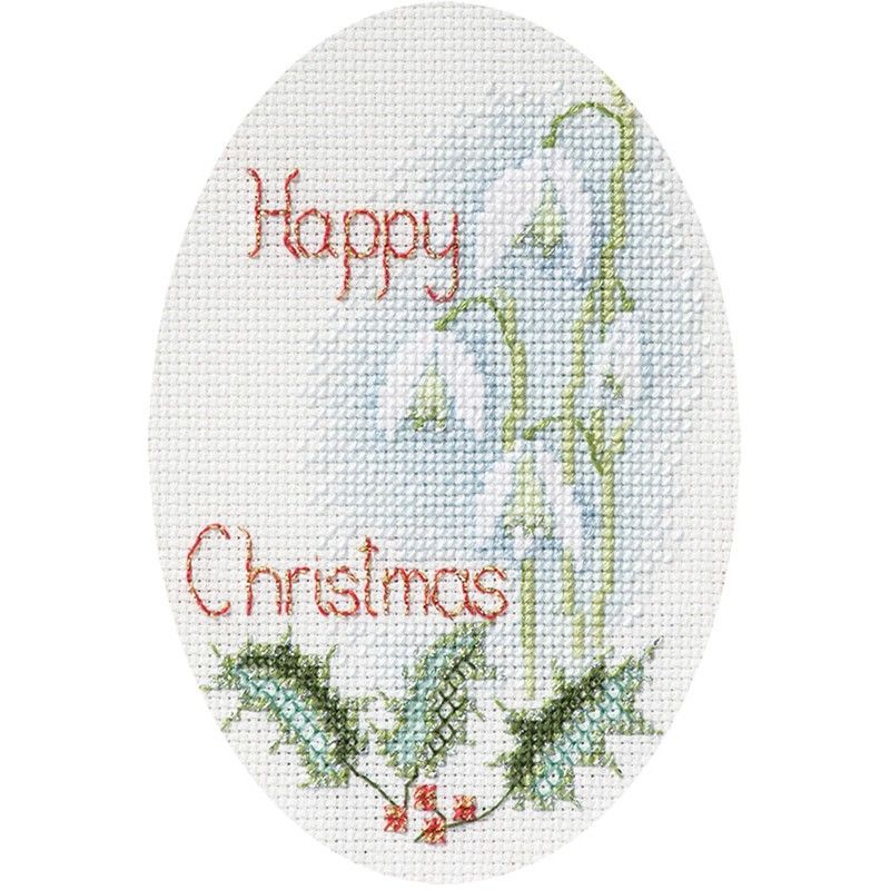 Borduurpakket Christmas Card - Snowdrops