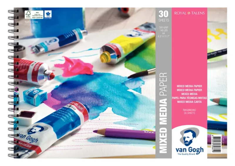 Van Gogh Spiraalgebonden blok met Mix Media-papier 30 vellen