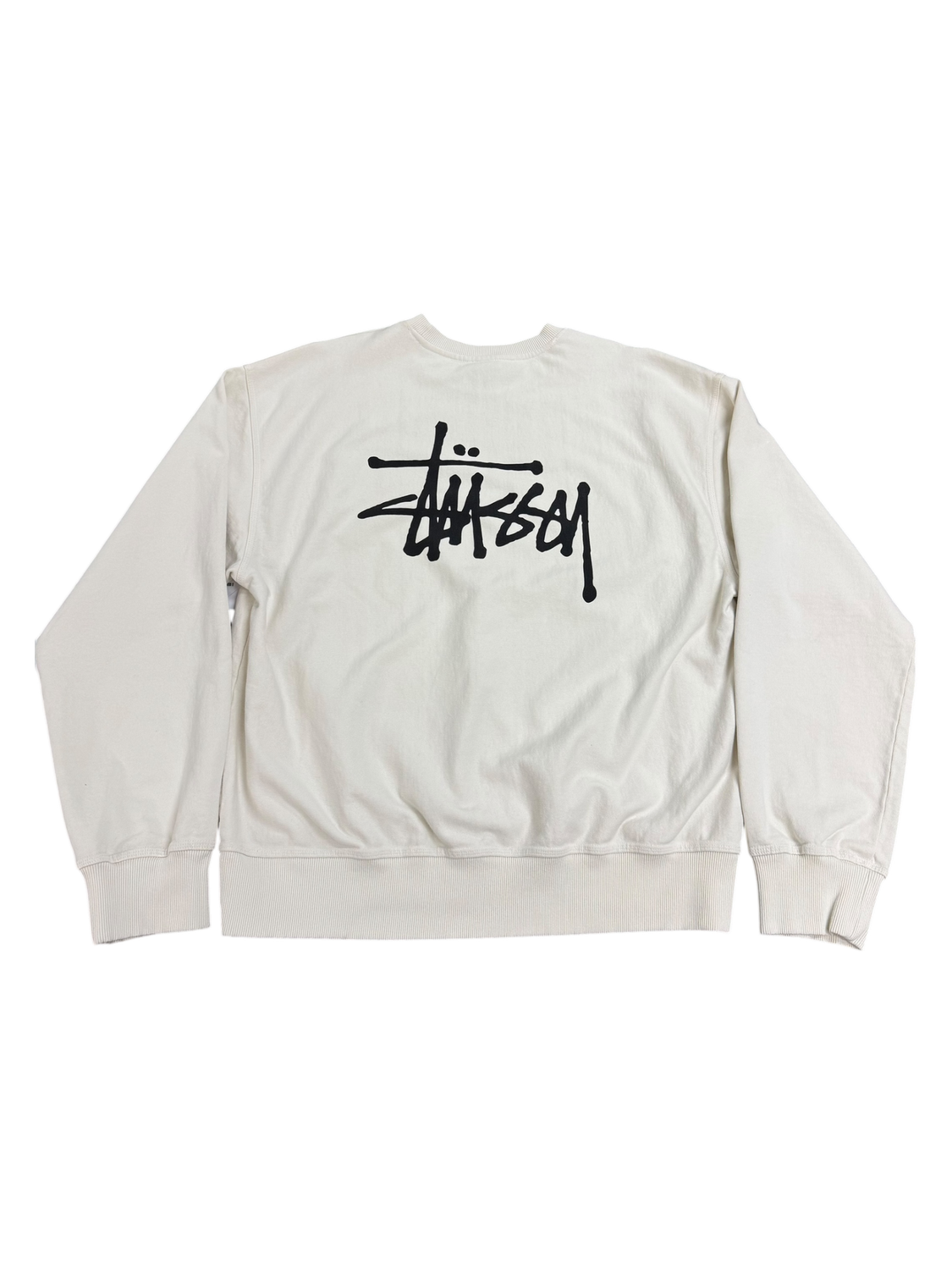 Cream Stussy Logo Crew