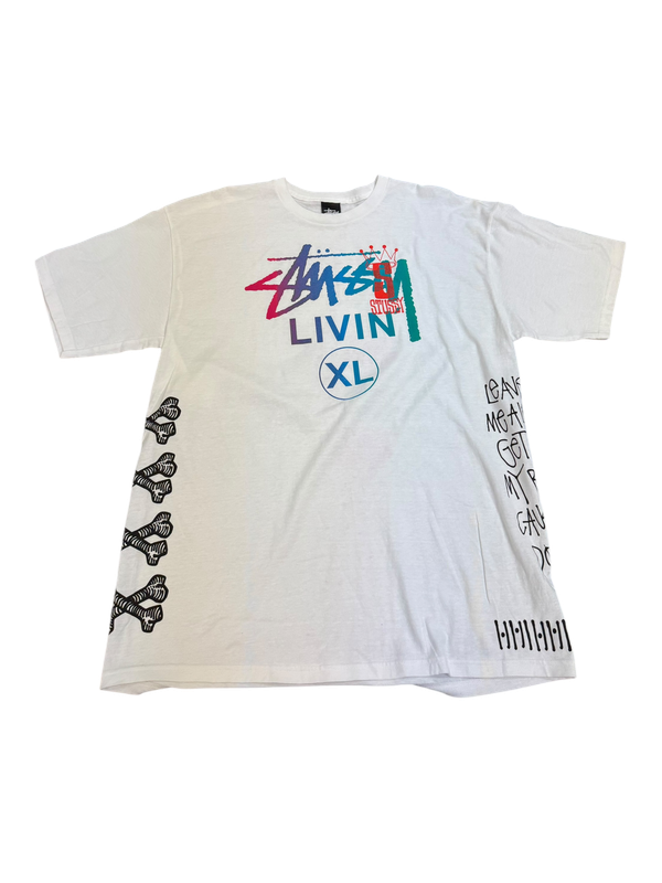 White Stussy Test Print AOP