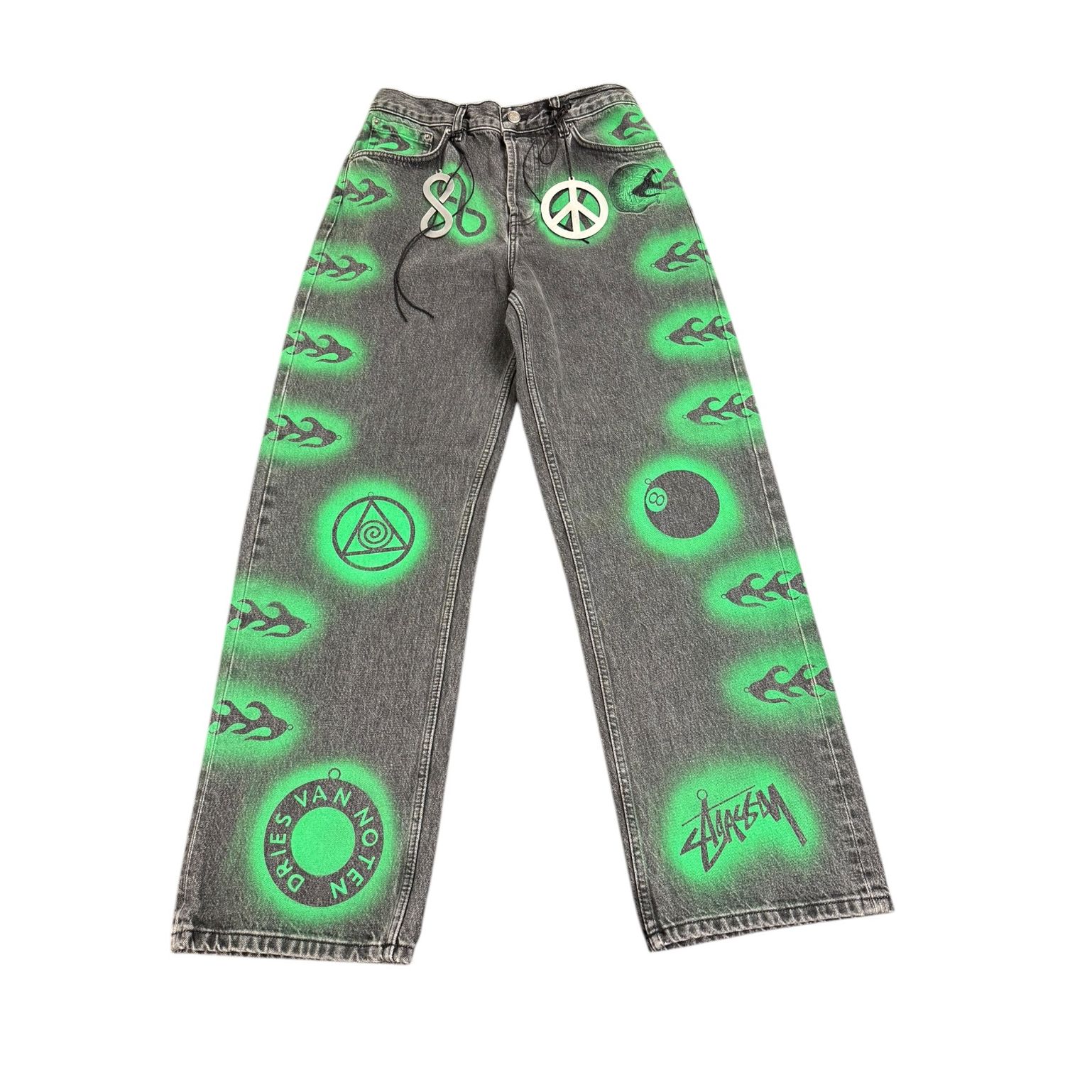 Stussy Dries van Noten Stencil Jeans Black