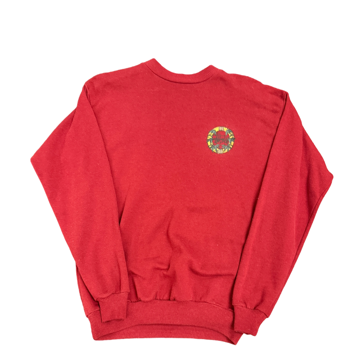 Red Stussy Samurai Crewneck Long Sleeve