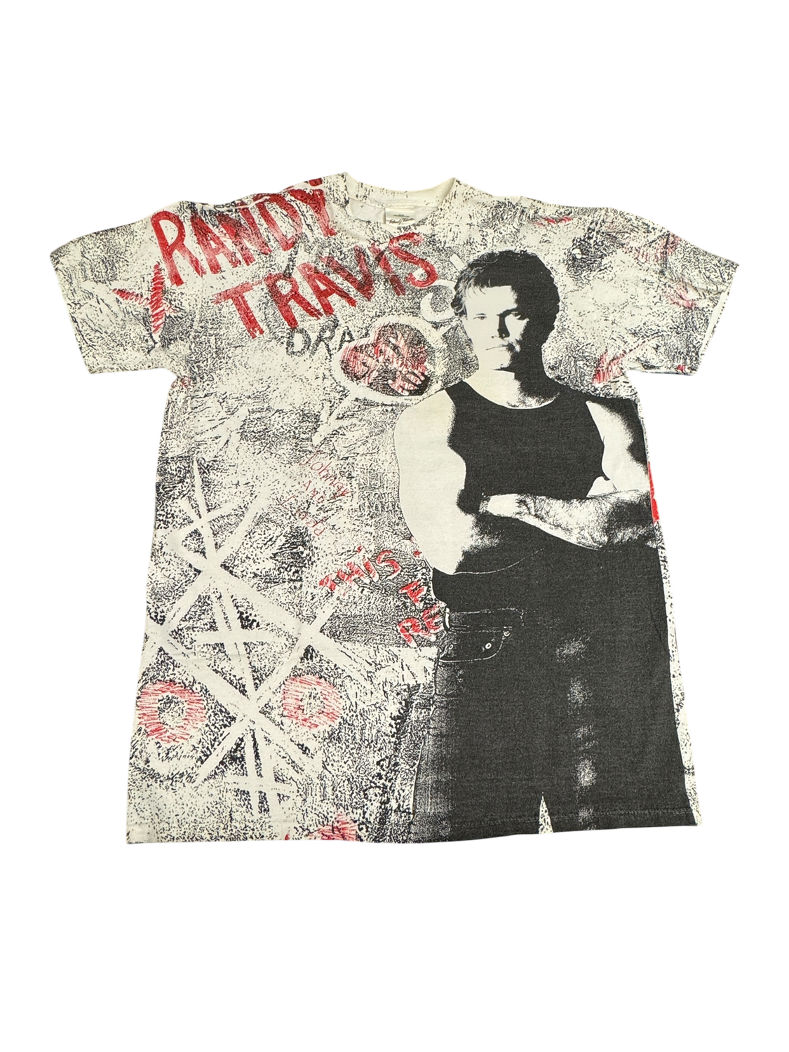 White Randy Travis All-Over Print Tee