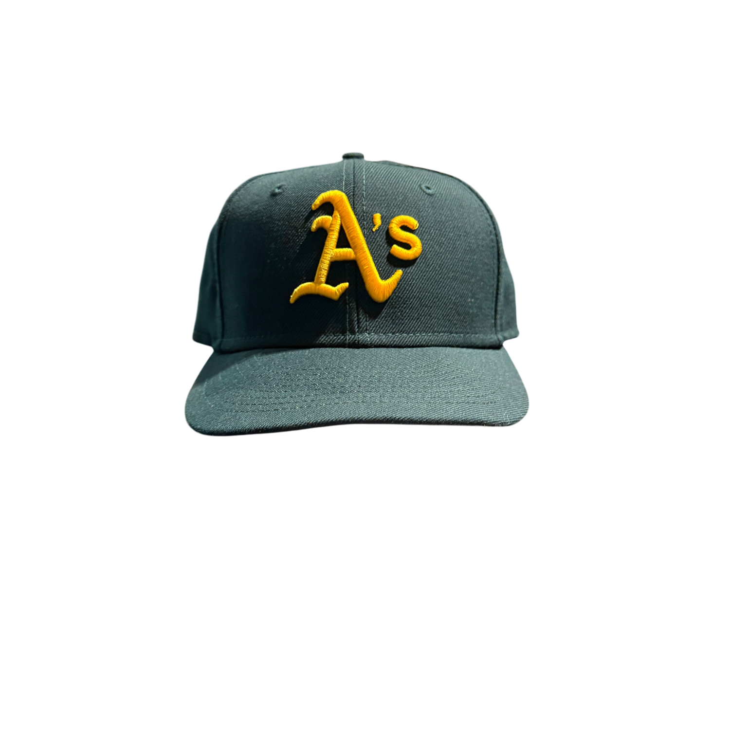 Oakland A’s Green Fitted Yellow LogoGrey Brim On Field Cap