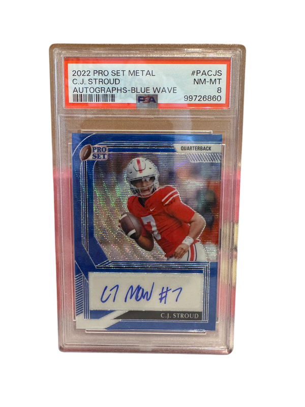 2022 Pro Set Metal CJ Stroud Autographs - Blue Wave