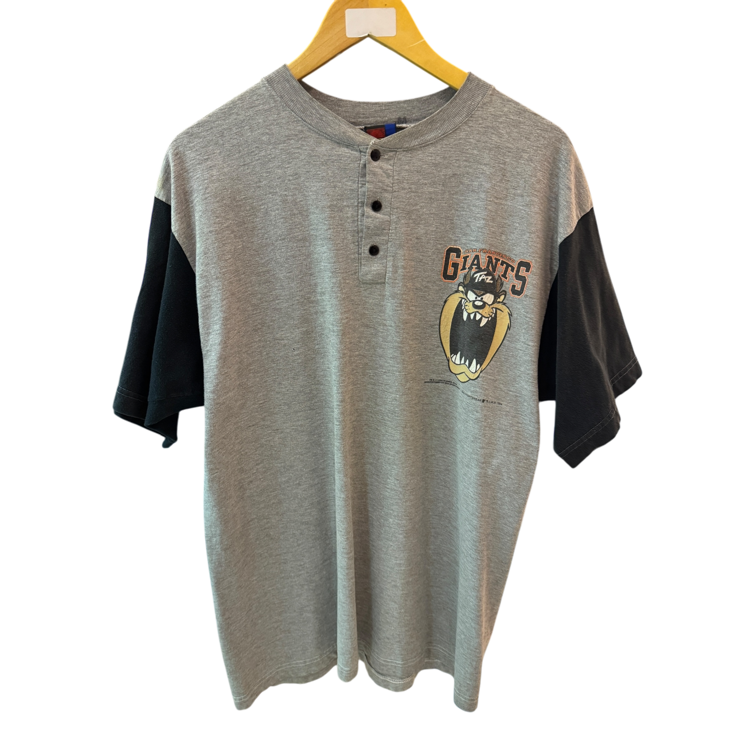 Grey Tazx Bugs Bunny SF Giants Henley Tee