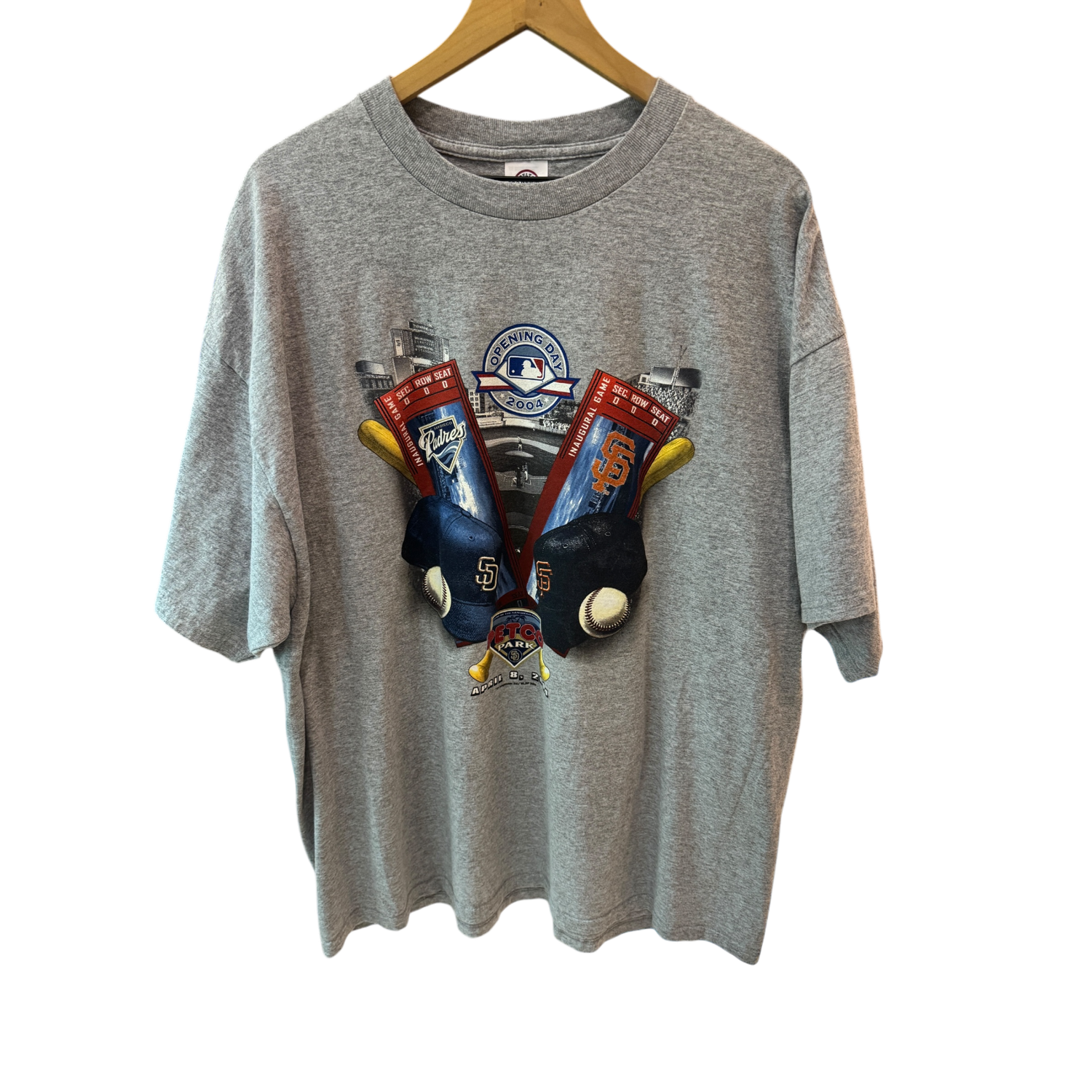 Grey 04&#39; Padres vs Giants Opening Day Tee