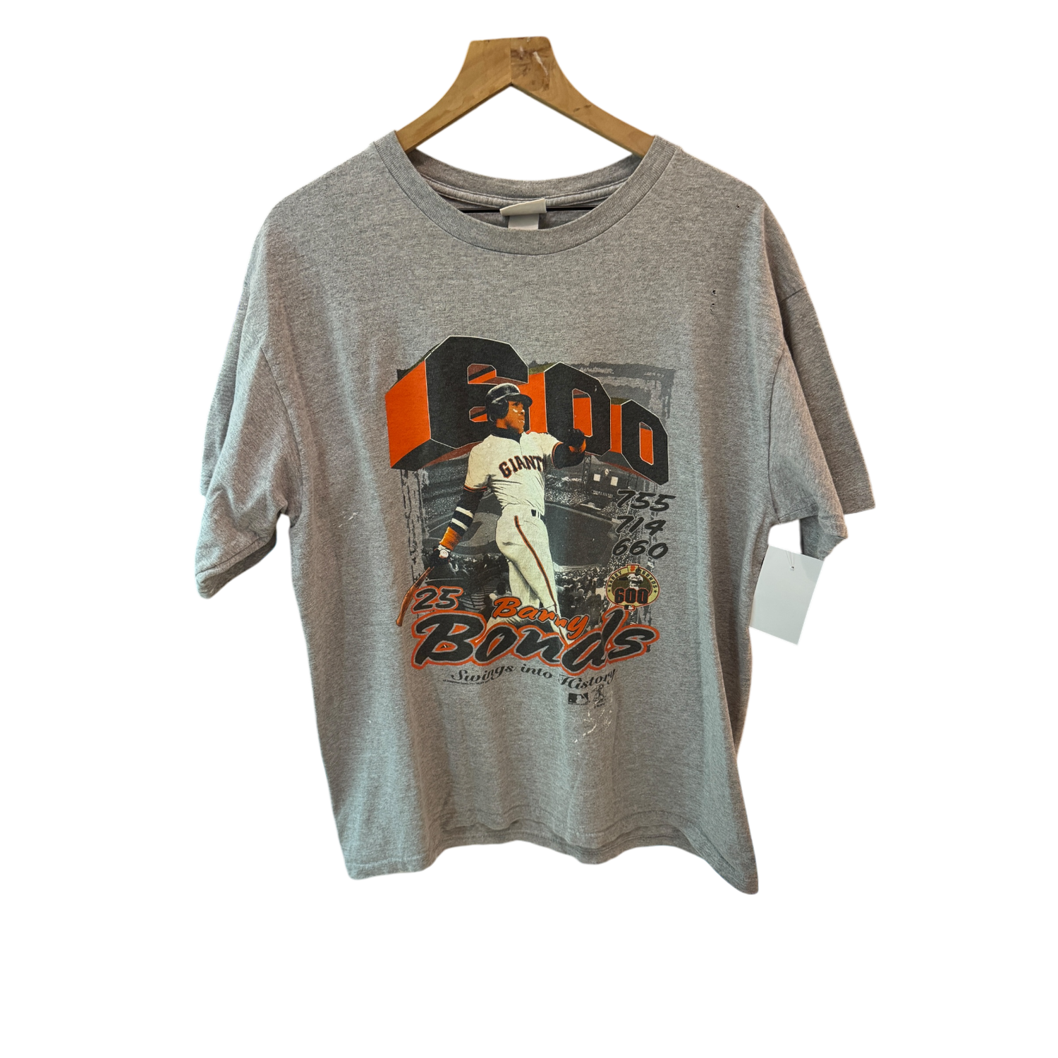 Grey 600 Barry Bonds Swing Into History Tee