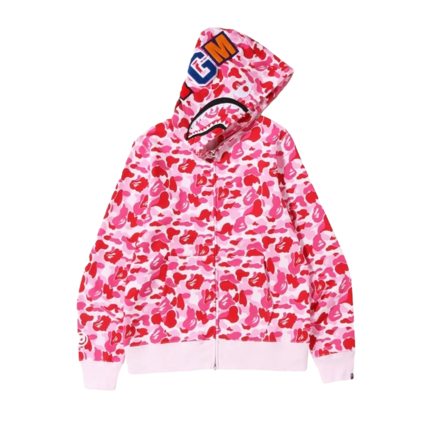 Bape ABC Camo Shark Full Zip Hoodie Pink