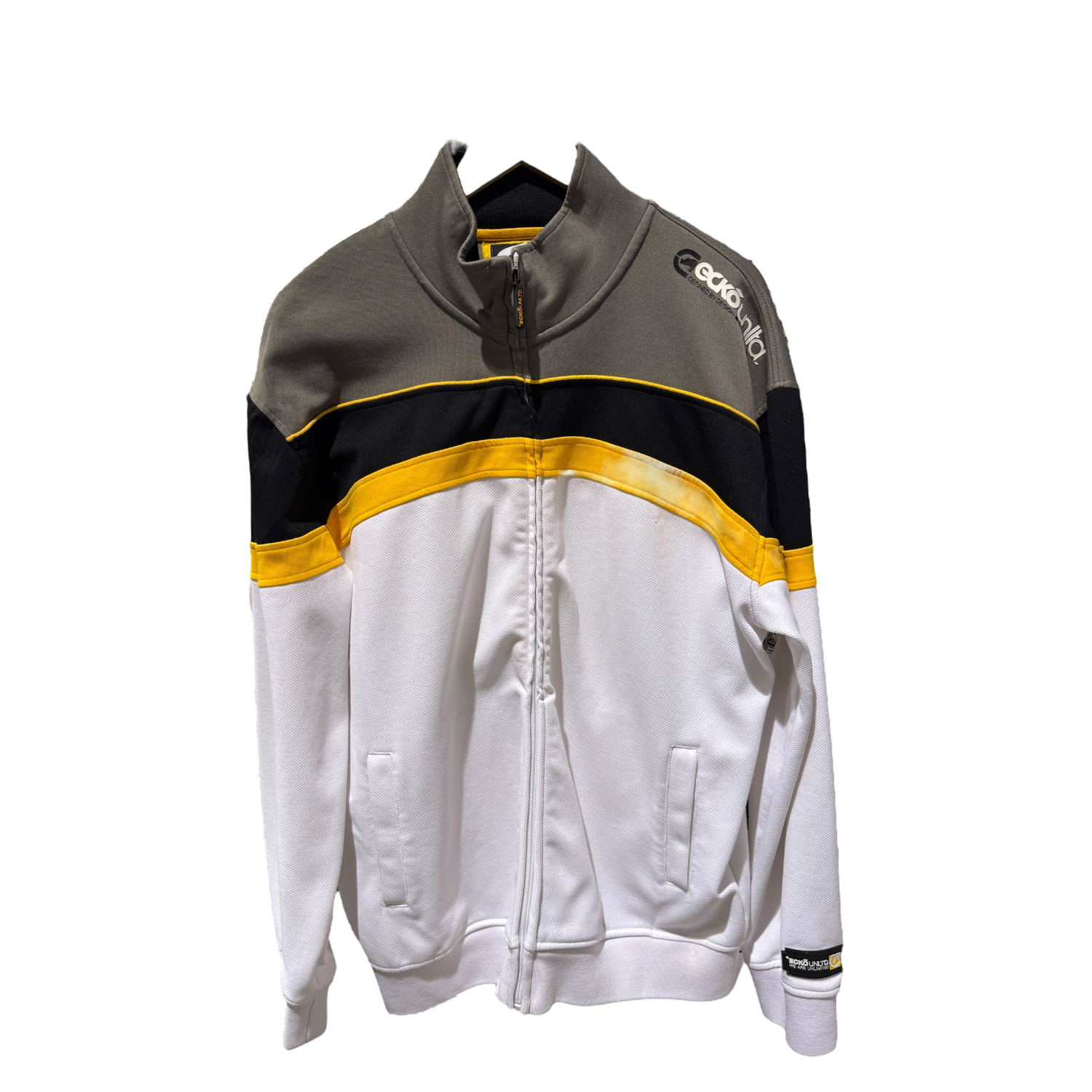 White, Grey &amp; Yellow Ecko UNLTD Zip-Up Jacket