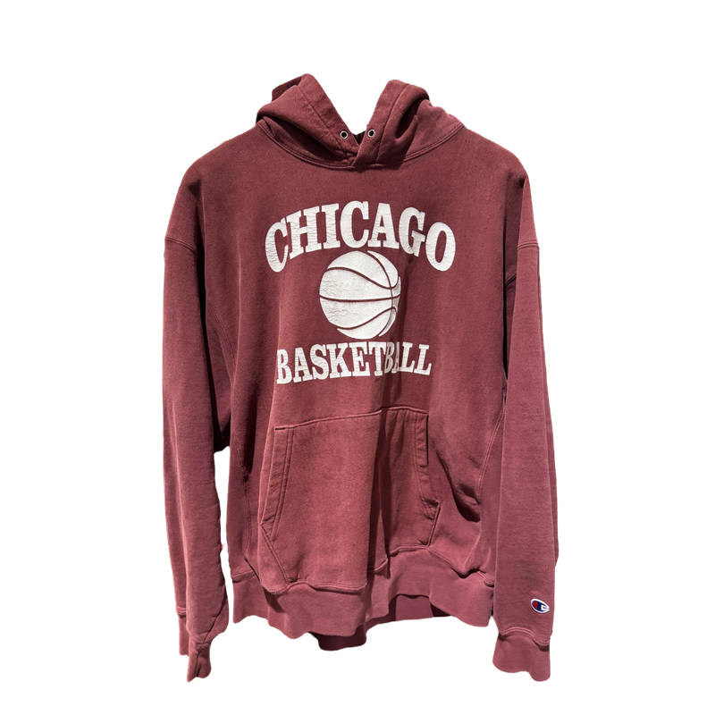 Burgundy Chicago Basketball Hoodie