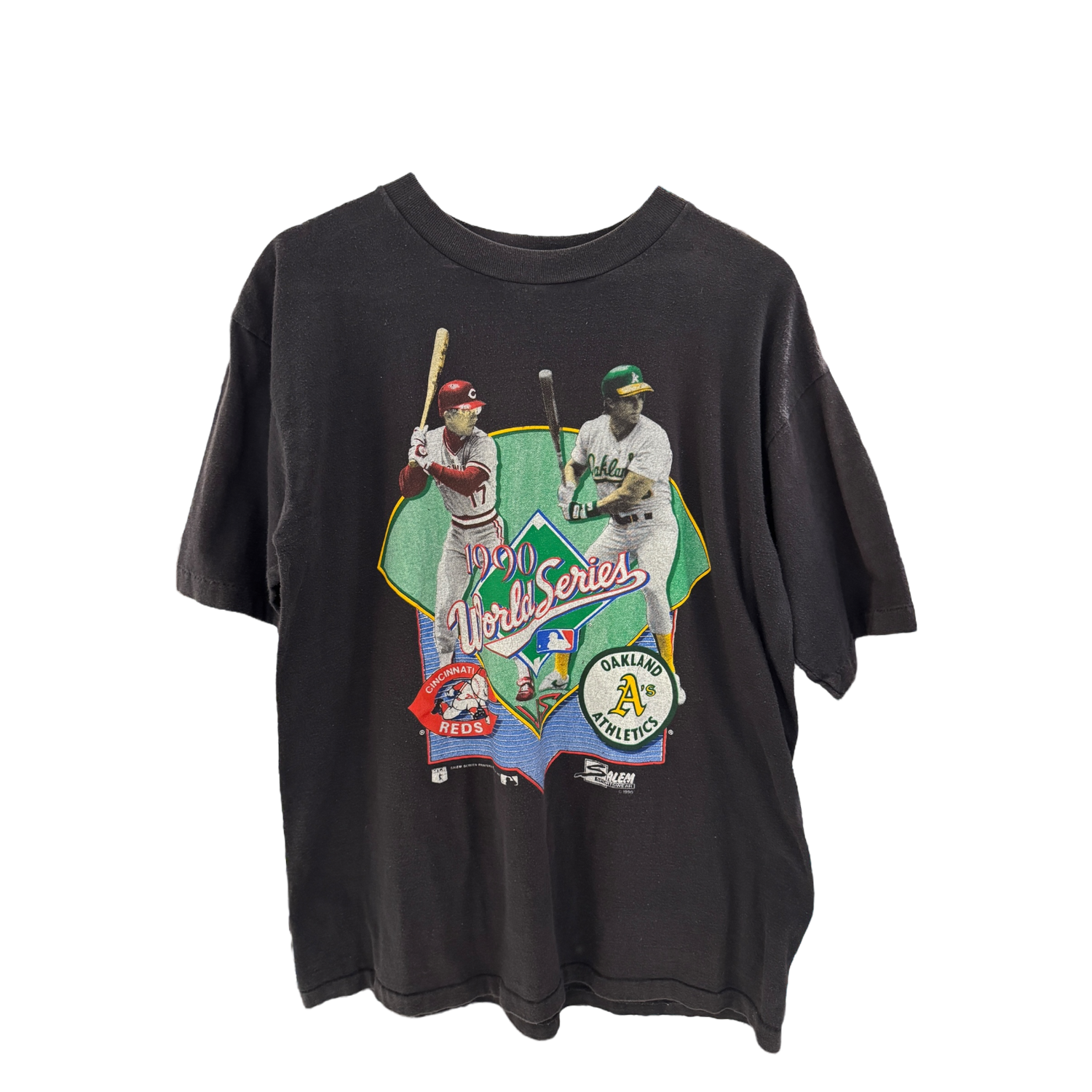 Black 1990 World Series A&#39;s vs Reds Tee