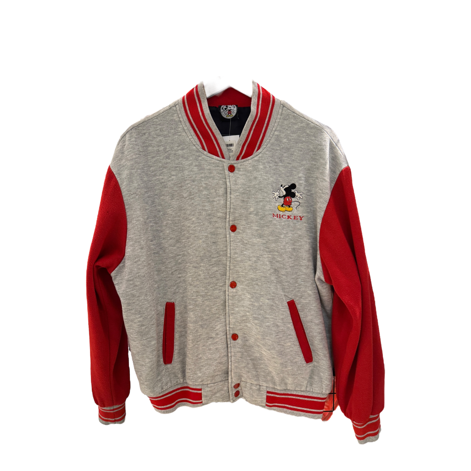 Grey/Red Mickey Mouse Varsity Jacket