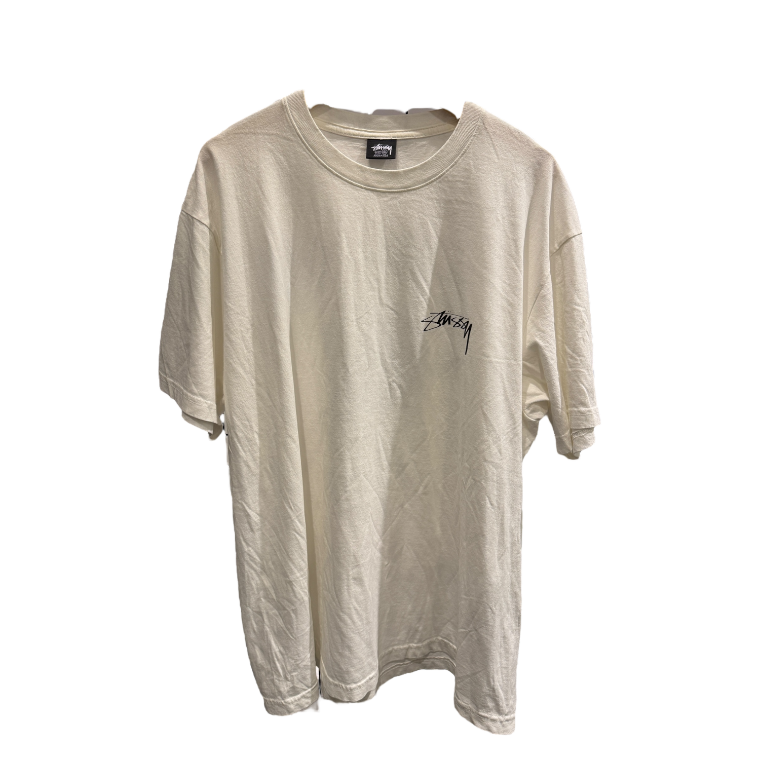Cream Stussy Arachnid Pigment Dyed Tee “Natural”