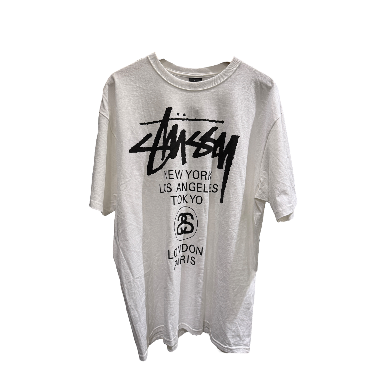 White Vintage Stussy World Tour Tee