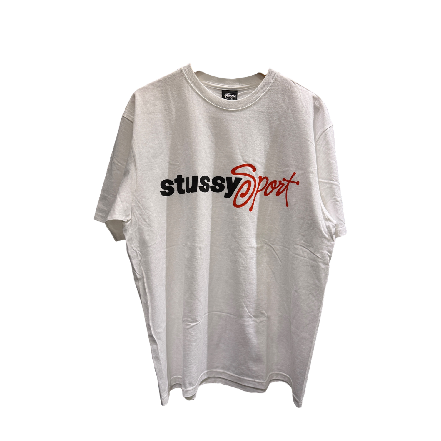 White Stussy Sport Script Tee