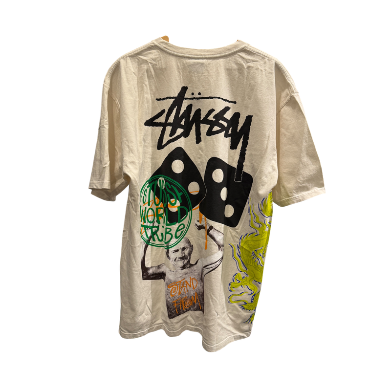 Cream Stussy Strike Pigment Dyed Tee