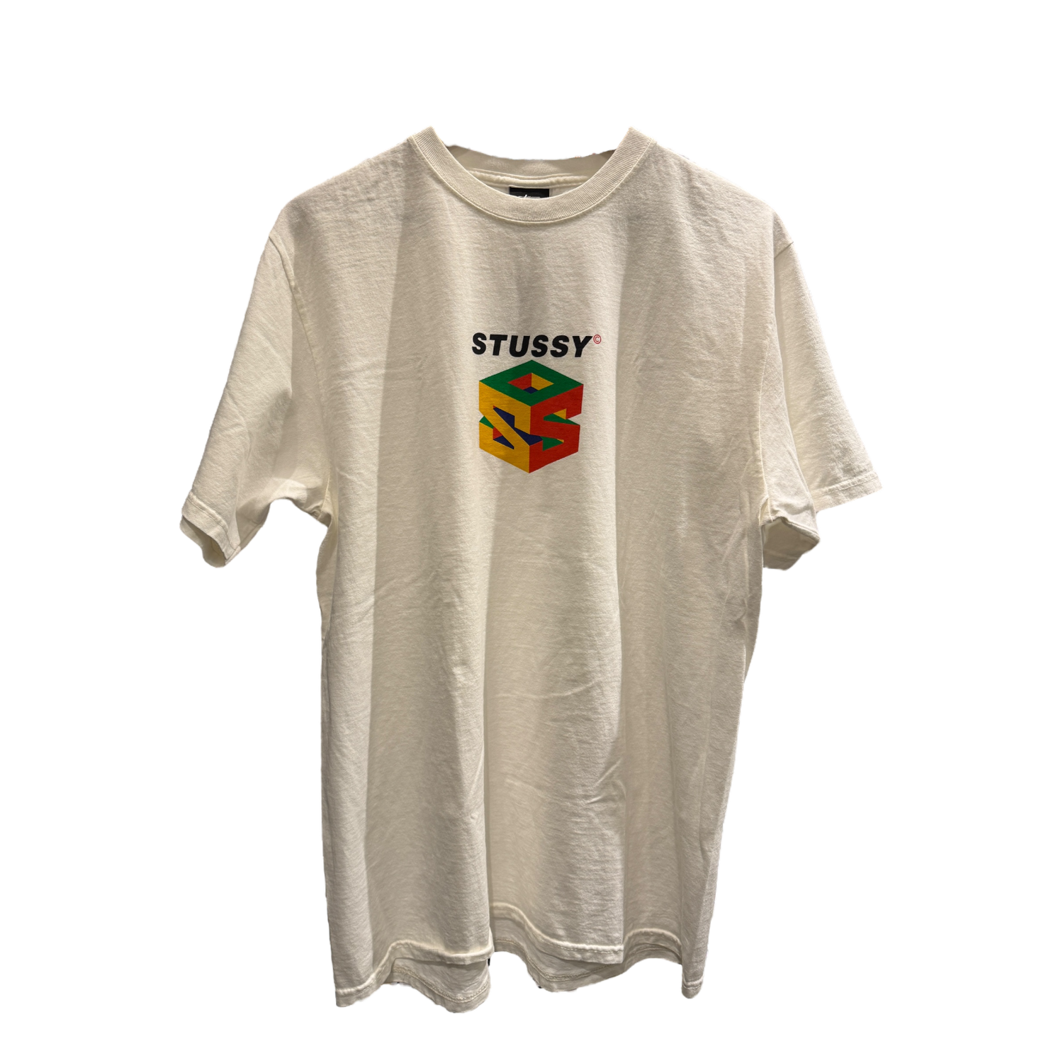 Cream Stussy Cube Tee